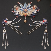 Ancient style headdress female summer Hanfu headdress full set of ancient hair accessories tassel Super fairy set hairpin step ancient suit clip