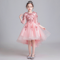 Flower Boy Wedding Dress Little Girl Gown Girl Birthday Princess Dress Child Fluffy Yarn Small Host Piano