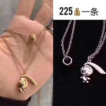 Career Amasht 2021 New Sweater Chain 100 Hitch Bunny Lock Bone Chain Necklace Double Pendant Pendant Accessories