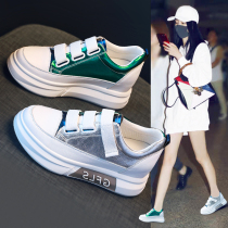 Casual Little White Shoes Women Summer 2022 Spring New Korean Version 100 Hitch Real Leather Thick Bottom Mesh Red Student Inner Heightened Single Shoes