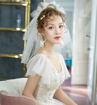Short plain gauze multi-layer bridal veil wedding headwear travel photo shape small yarn accessories wedding
