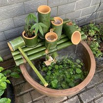 Water tank landscaping ornaments Lotus tank water heater Water circulation on the fish tank small bamboo landscape bamboo row decoration