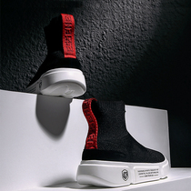  Shoes mens trendy shoes Spring and summer breathable high-top shoes casual shoes board shoes sports socks trend flying weaving autumn mens shoes