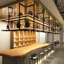 LOFT Industrial style Wrought iron bar hanging hanger Restaurant hotel ceiling shelf Creative decoration green flower rack