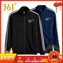 361 Degree Mens 2020 Spring and Autumn new webbing stitching sports coat 361 stand collar comfortable cardigan mens tide