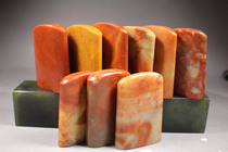 Large follow-shaped Shoushan stone chapter material red stone flat chapter seal gold stone seal carving practice lithography stone material leads the first chapter