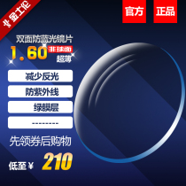 Jinshelun 1 60 anti-blue lens double-sided UV aspheric resin myopia lens suitable for playing with mobile phone computer