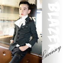 Leven Jubilee Spring Festival Western suit Boy lengthened suit CUHK Tong Yinglun Wind biased in pure cotton to serve as a teenager