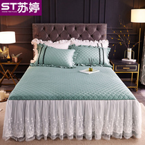 Korean cotton lace dress single piece spring and summer bedding non-slip thick cotton Four Seasons bed cover three or four sets