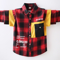 The boys big sleeve shirt new childrens Han Edition Handle Boy tide shirt 2022 spring and autumn tide