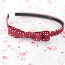  Korean childrens headdress Hair accessories Burgundy Maroon jumper streamer bow Hair hoop Hairpin hair rope tooth comb