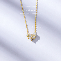 Bi color Bestser (Flower Shadow) 18k platinum diamond necklace variable heart shape choker female color gold pendant