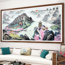 2021 New splendid Rivers and Mountains large cross-stitch living room atmosphere landscape their own embroidery hand-embroidered full embroidery