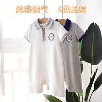 Baby short-sleeved jumpsuit summer thin 1 child baby ha clothes 100-day banquet wearing foreign atmosphere outside clothing tide 3 years old