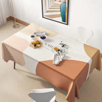 Tablecloth fabric Nordic waterproof and oil-proof disposable rectangular desk light luxury oil-proof tea table pvc wash-in advanced sense