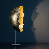 Italian gold foil designer personality creative art living room study moon semicircular model room art table lamp