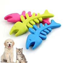 durable rubber fish bone fishbone dog cat pet chew s