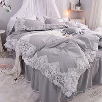 ins Lace Princess Wind Pure Cotton Four Piece Cotton is simple to 8 Bed Double bed