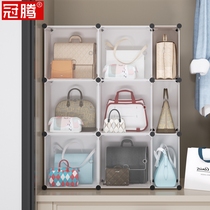 Put the bag on the shelf Cloakroom storage artifact dustproof storage hanging bag Hat bag storage cabinet finishing floor