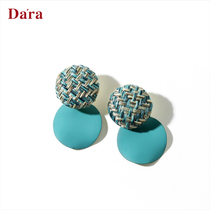 925 silver needle temperament earrings female 2021 New Tide senior sense French Net red Korean spring and autumn ear jewelry