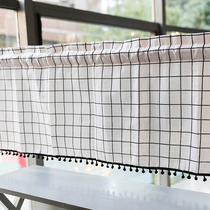 Door curtain cotton linen fabric Wind Shield Water Curtain half-curtain Curtain Wall Nordic Kitchen Toilet Short Curtain-free