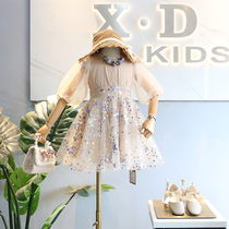 Do not return do not change do not return do not change 2019 spring clothes new girls foreign gas blowing flashing net yarn fight to receive