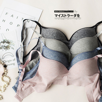 Summer pregnant womens underwear women gather during pregnancy period Japanese bra cotton comfortable small chest no steel ring anti-sagging bra