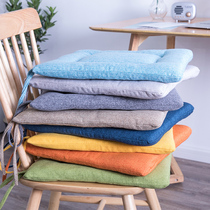 Ji Ming Japanese-style cotton and linen cushion dining chair cushion Nordic solid wood chair cushion home four seasons breathable cotton and linen chair cushion