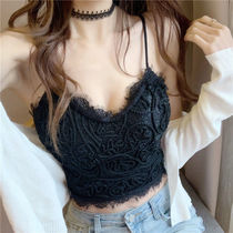 性感法式蕾丝小吊带裹胸背心带胸垫少女内搭文胸网红抹胸短款打底