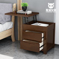 Full solid wood bedside table Chinese Nordic oak lockers modern simple bedroom bedside lifting small cabinet full