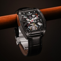 Crown violin new fully automatic mechanical table male watch wine barrel mens watch waterproof luminous square watch man