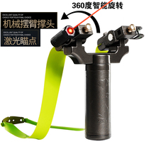 Rotating flat leather band Slingshot outdoor Dawei force fast flattening leather bow precision high elasticity laser aiming large bow door