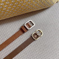 MOBAI 100 lap retro texture banging on the soft leather little belt lady minimalist temperament matching skirt pants with 2022 new