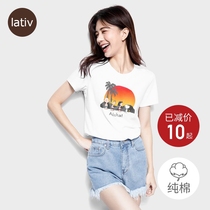 lativ women Snoopy short sleeve genuine IP shirt shirt spring and summer new cotton white T Womens