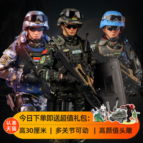 China land and air three army model peace mission Military toy 1 6 soldier man model joint movable male gift