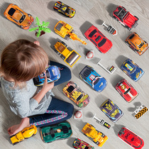 Childrens toy car boy alloy back force car engineering fire all kinds of car set Baby 3-5 years old 4 puzzle