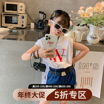 (year-end clear cabin not to be changed) Girls t-shirts 2021 new children sleeveless girls childless Summer Grand Scout Summer