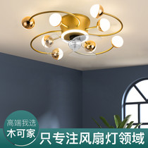 Light extravagant suction top fan light Living room Restaurant bedroom Atmosphere mute electric fan integrated chandelier lamp