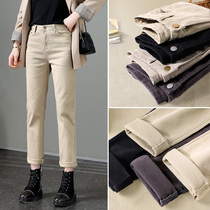 Off-white jeans womens straight tube loose spring and autumn 2021 New slim body high waist thin father pipe trousers