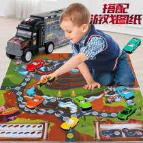 Childrens toys big truck alloy toy car storage box big container truck transporter gift alloy car model G