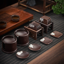 Tao Tang ebony wood tea mat coaster tea ceremony kung fu tea cup creative tray heat insulation mat accessories