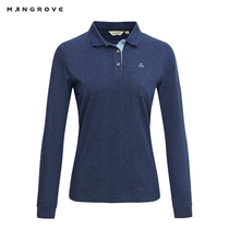 Mangov ladies spring summer thin long sleeve polo shirt outdoor leisure sports sunscreen comfortable breathable top