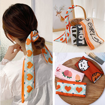 Ponytail streamer hair rope Korean fairy ins hair band Female tied hair Forest department Super Fairy bow scarf Net red wild