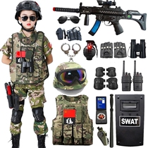 Childrens Little Police Equipment Special Soldiers Boys Complete With Toy Gun Suit Summer Camp Camouflay Outdoor Military Training Clothing