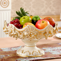 Gilt luxury European fruit plate Living room creative modern ceramic fruit plate Household coffee table ornaments Home decorations