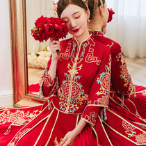 Xiuhe dress bride 2021 new Chinese wedding dress small thin section Xiuhe kimono female summer wo dress Xiuhe