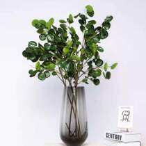 New products Nordic minimal bedroom living room dining table gold pocket green leaf simulation flower interior design