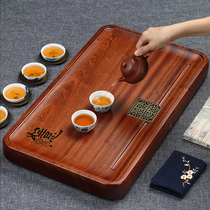 Solid wood tea tray Home Flowers Pear Whole Log Tea NTU Number Simple Monolayer Drain Chinese Kongfu Tea Tray