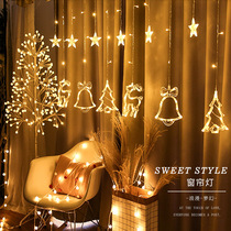 Hua Chi LED curtain light Christmas holiday room decoration colored light creative deer Bell Christmas tree curtain light string