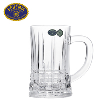 Czech imported BOHEMIA crystal glass large-capacity carved flower Cup with a handful